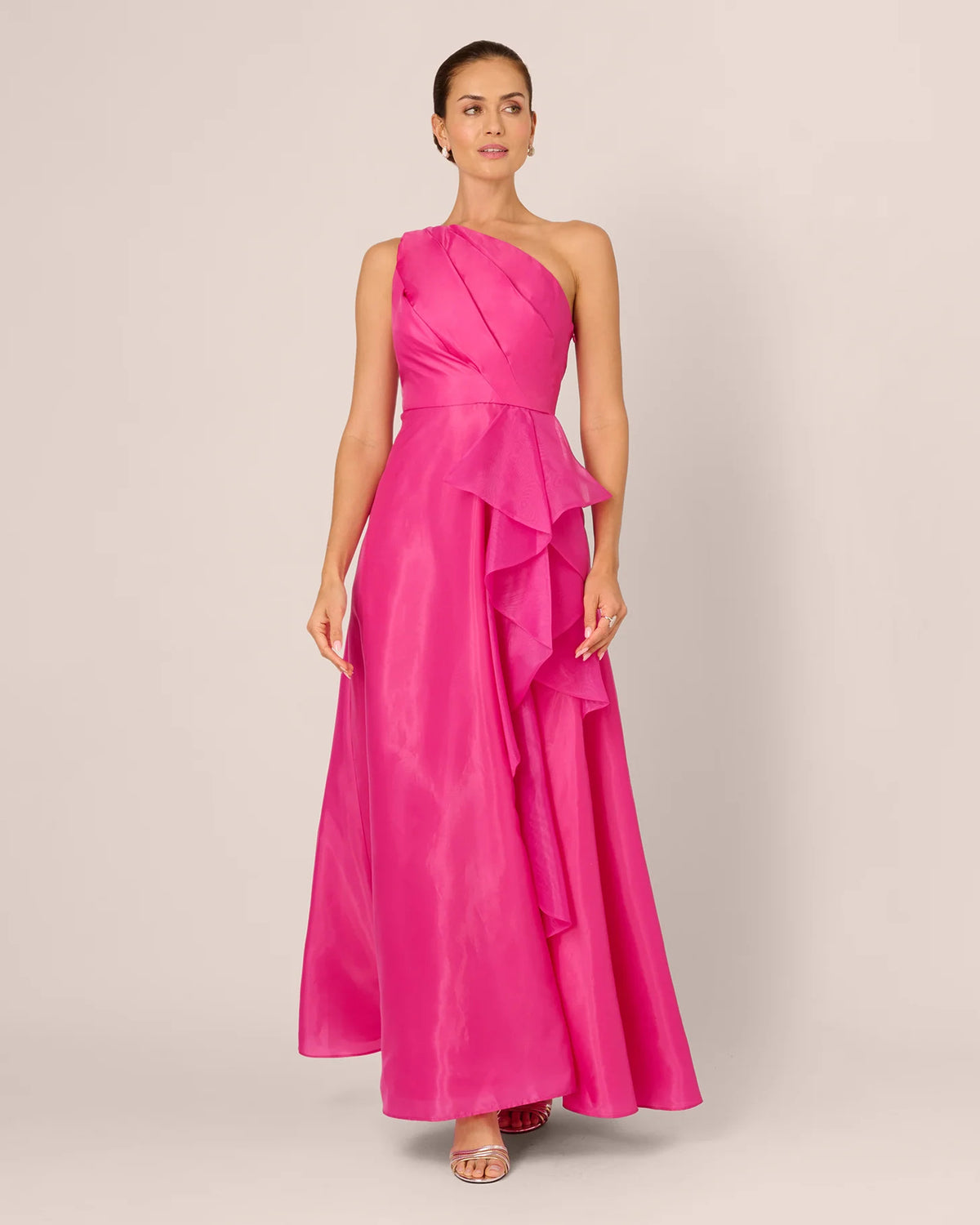 one-shoulder a-line maxi mother of the bride dress - image 3