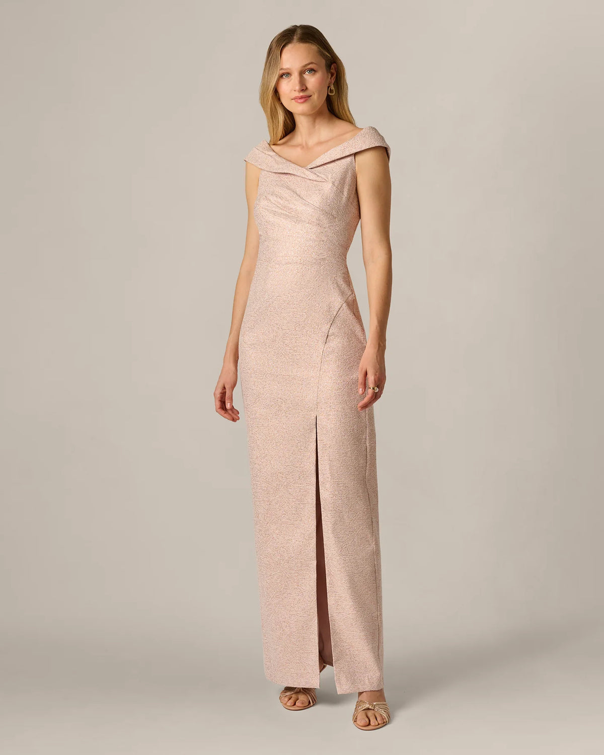 off-shoulder a-line maxi mother of the bride dress - image 3