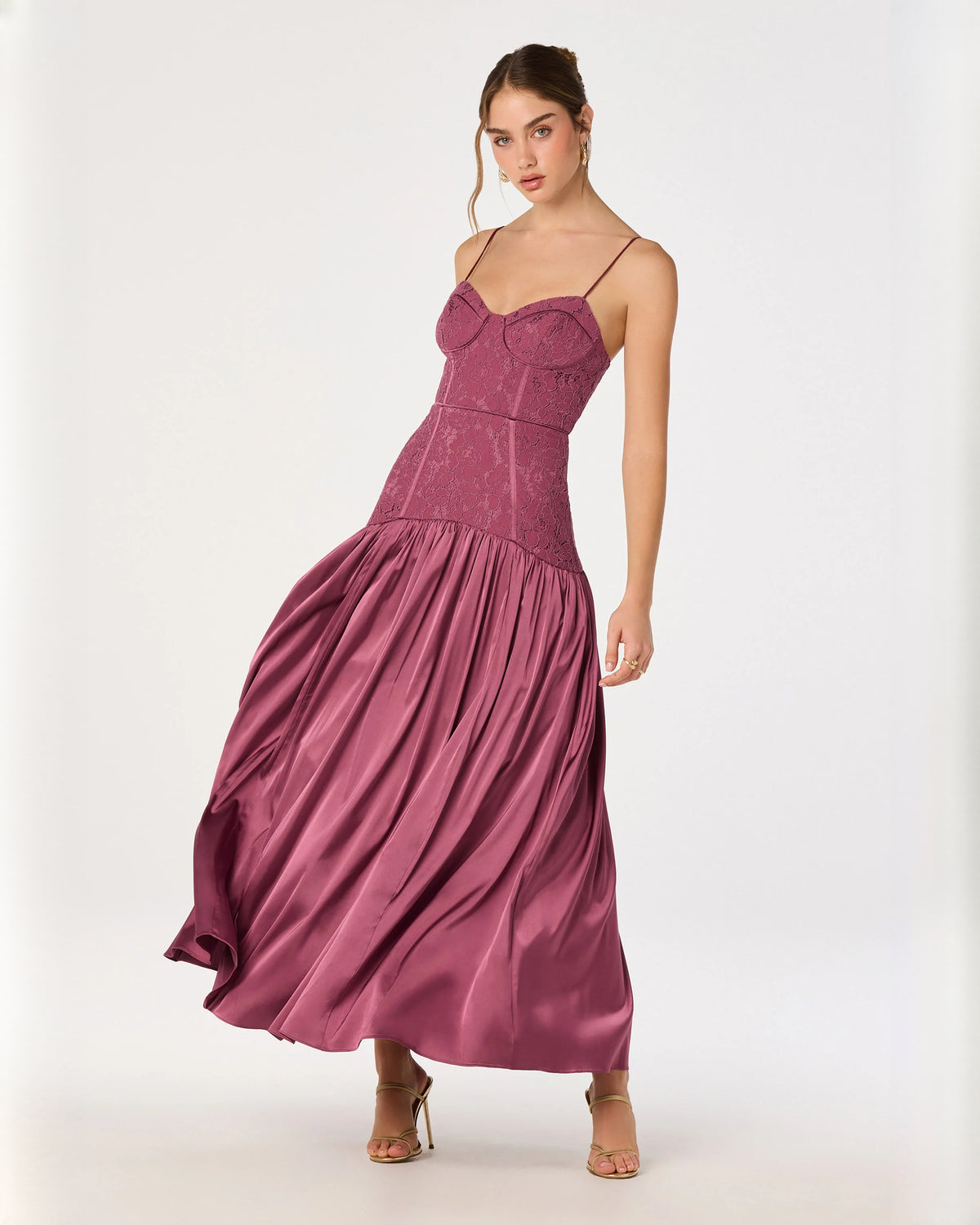 sweetheart structured satin a-line maxi bridesmaid dress - image 3