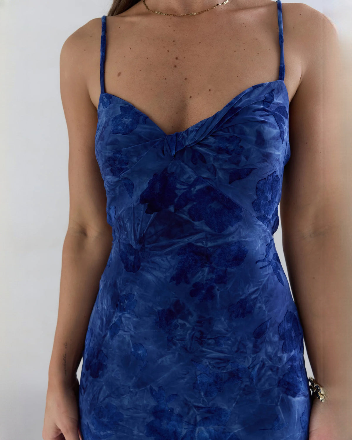 sleeveless mesh a-line maxi bridesmaid dress - image 3