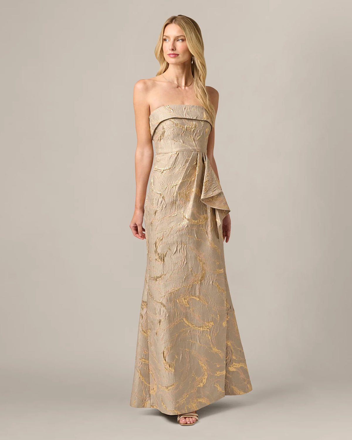 strapless a-line maxi mother of the bride dress - image 3