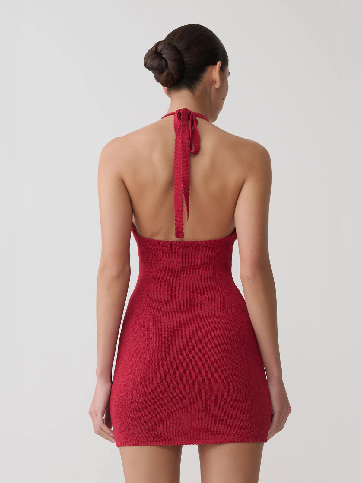 Pomegranate mini homecoming dress, alternate view showing the dress shape and hem
