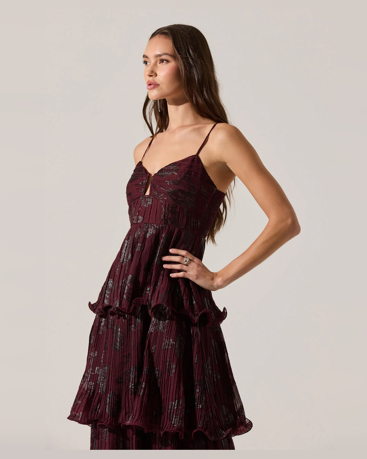spaghetti strap a-line maxi formal dress - image 3