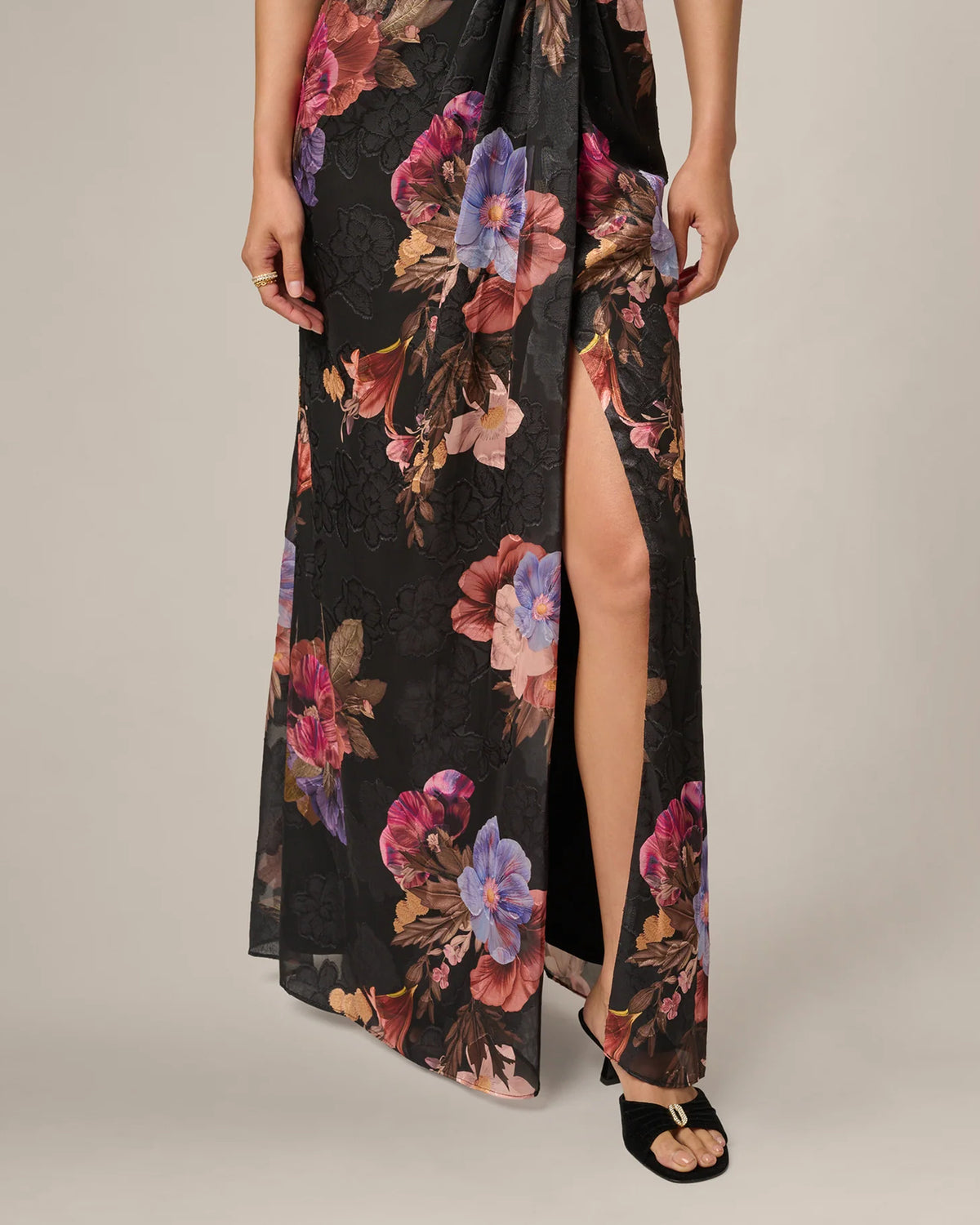 one-shoulder a-line maxi mother of the bride dress - image 3