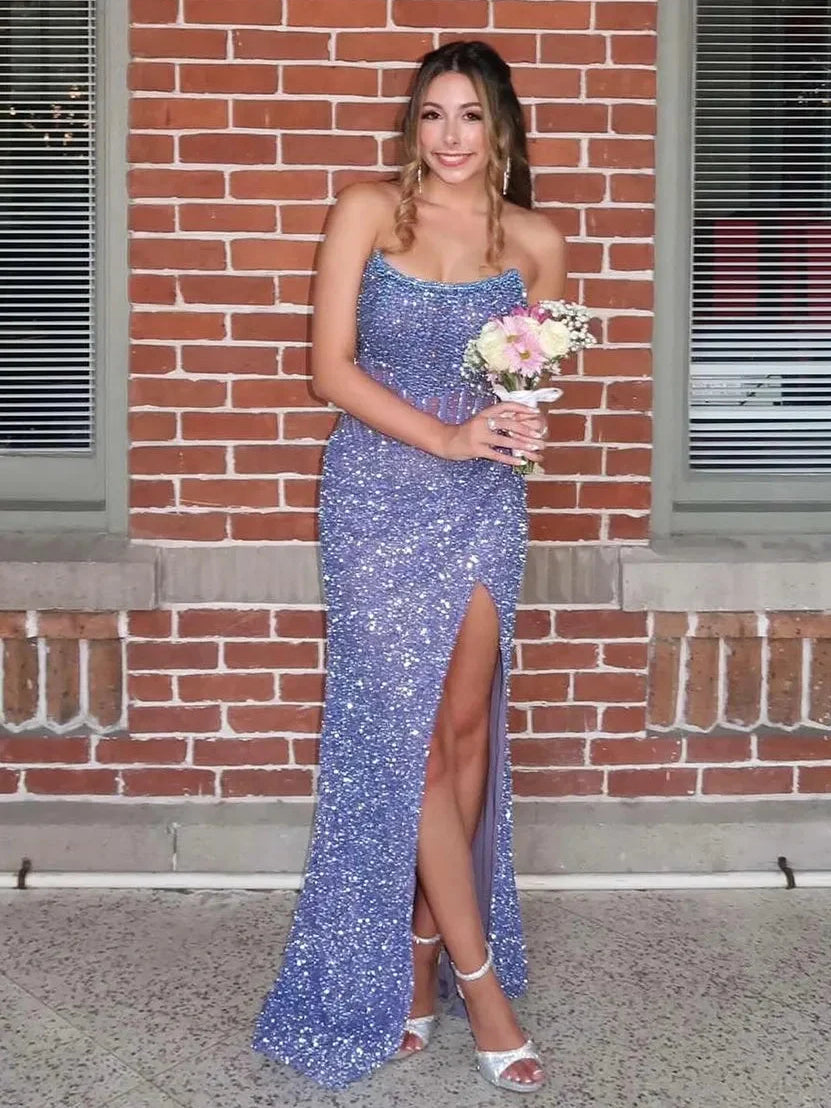 White maxi prom dress, alternate view showing the dress shape and hem