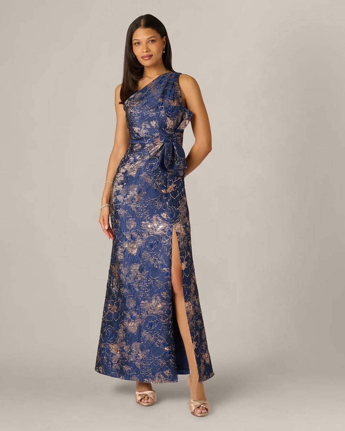 one-shoulder a-line maxi mother of the bride dress - image 3
