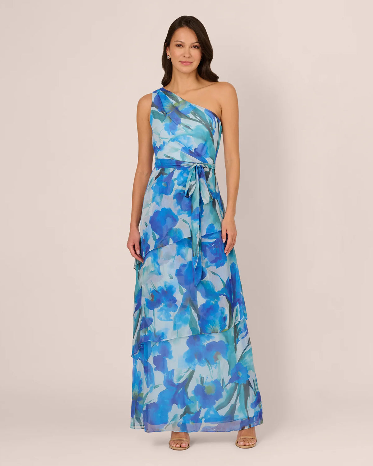 one-shoulder a-line maxi mother of the bride dress - image 3