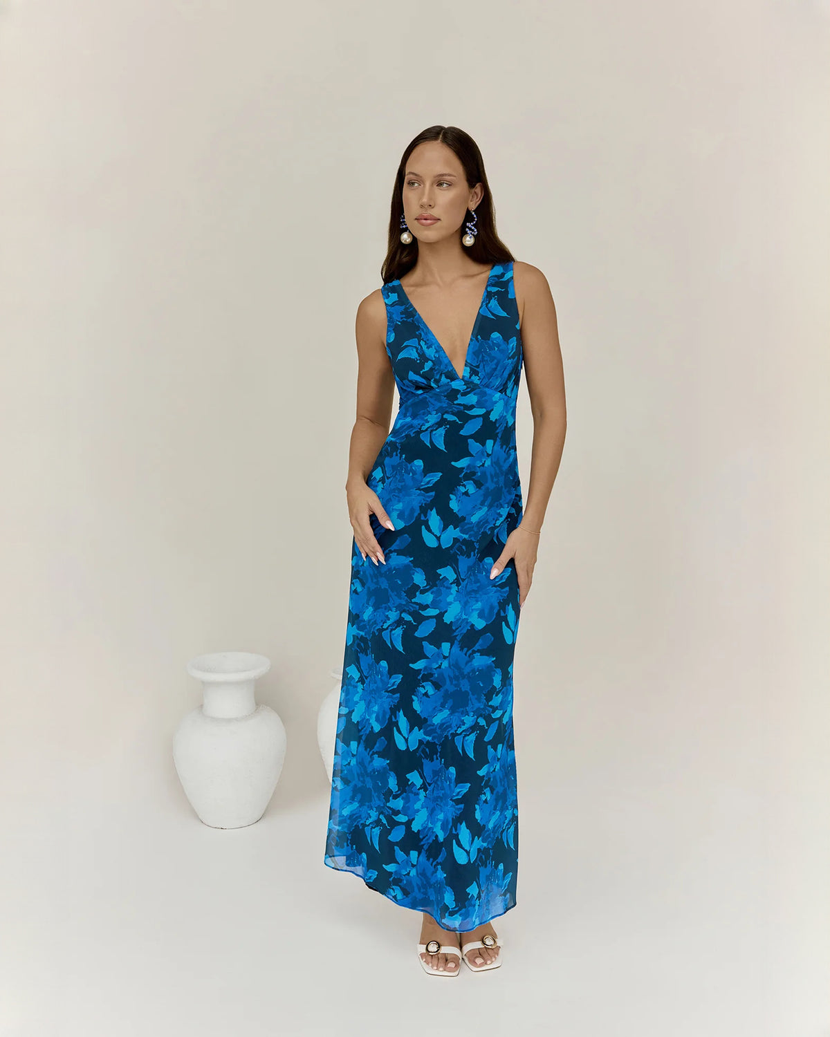 sleeveless chiffon a-line maxi bridesmaid dress - image 3