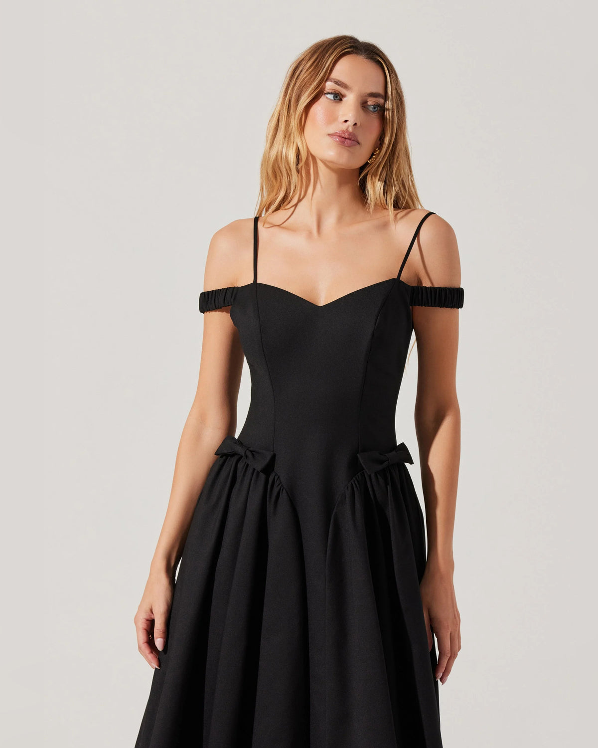 off-shoulder a-line midi formal dress - image 3
