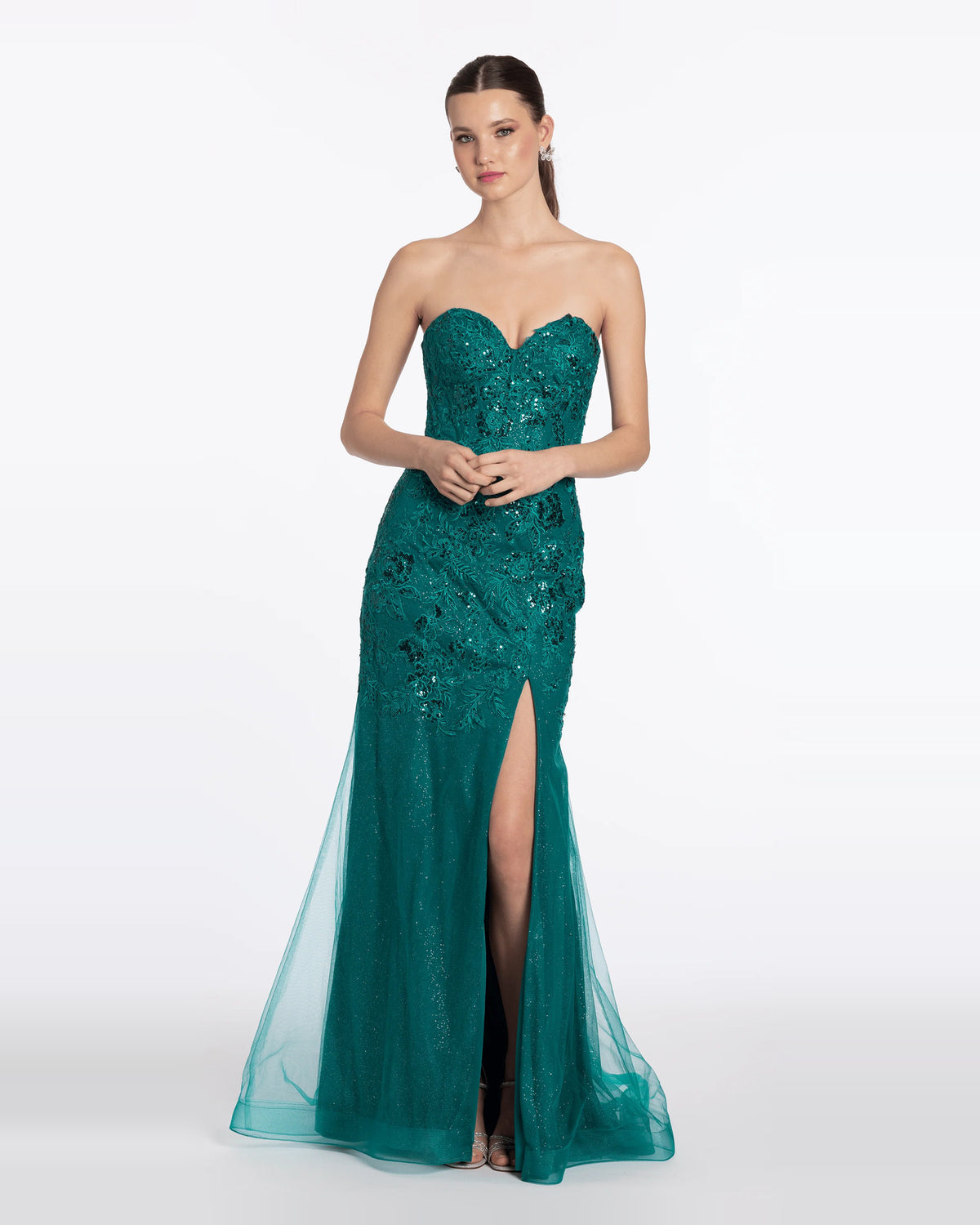 sweetheart column maxi prom dress - image 3