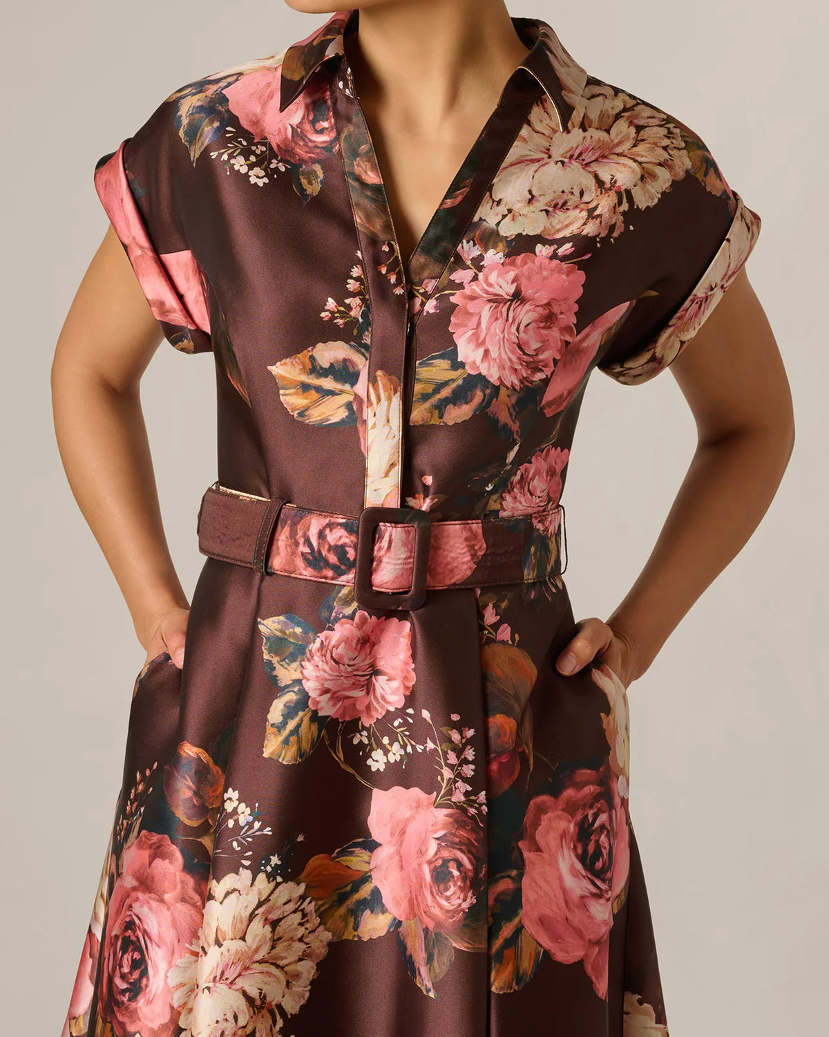 short-sleeve a-line maxi mother of the bride dress - image 3