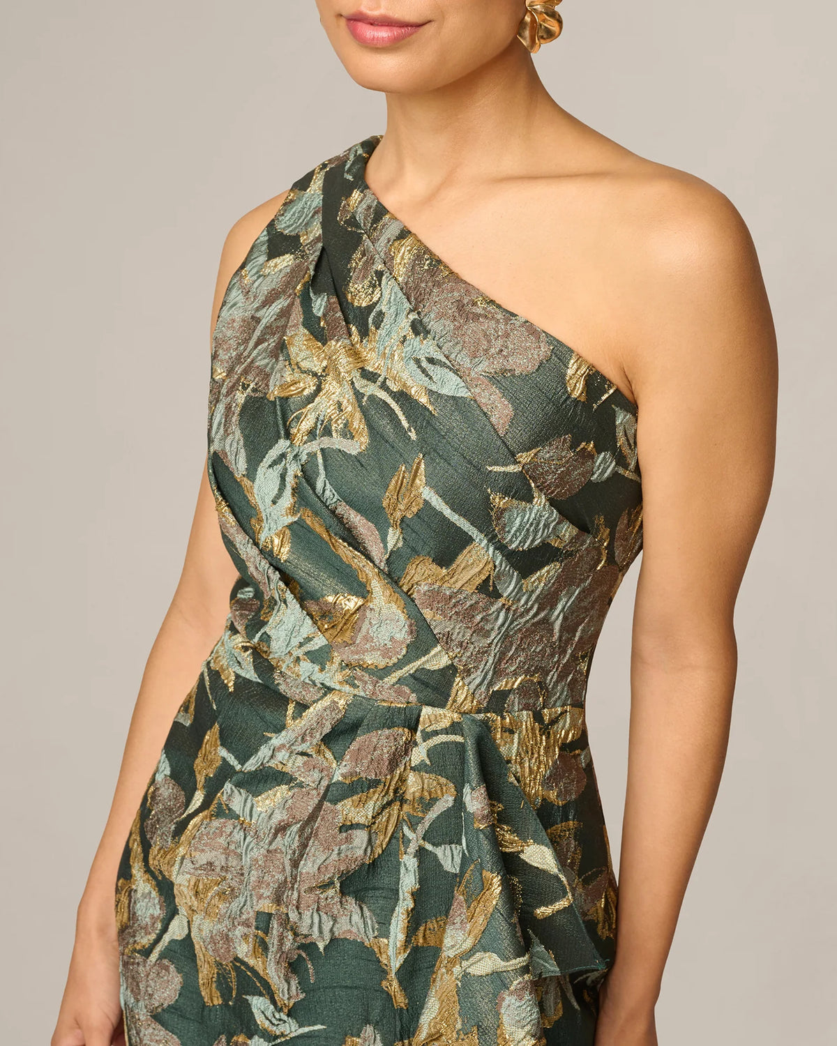 one-shoulder a-line maxi mother of the bride dress - image 3