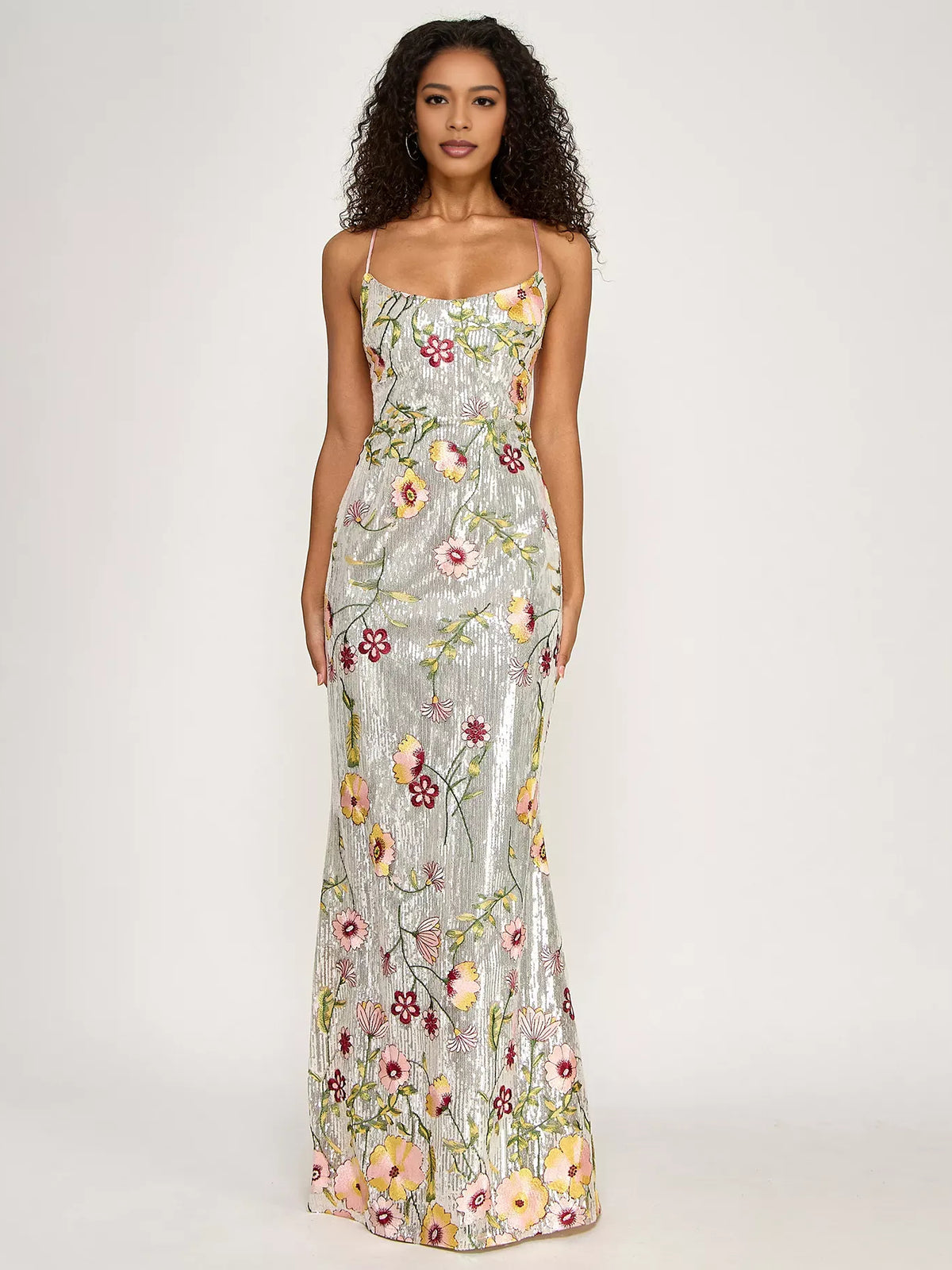 As Picture mermaid floor-length formal dress with sequins, alternate view