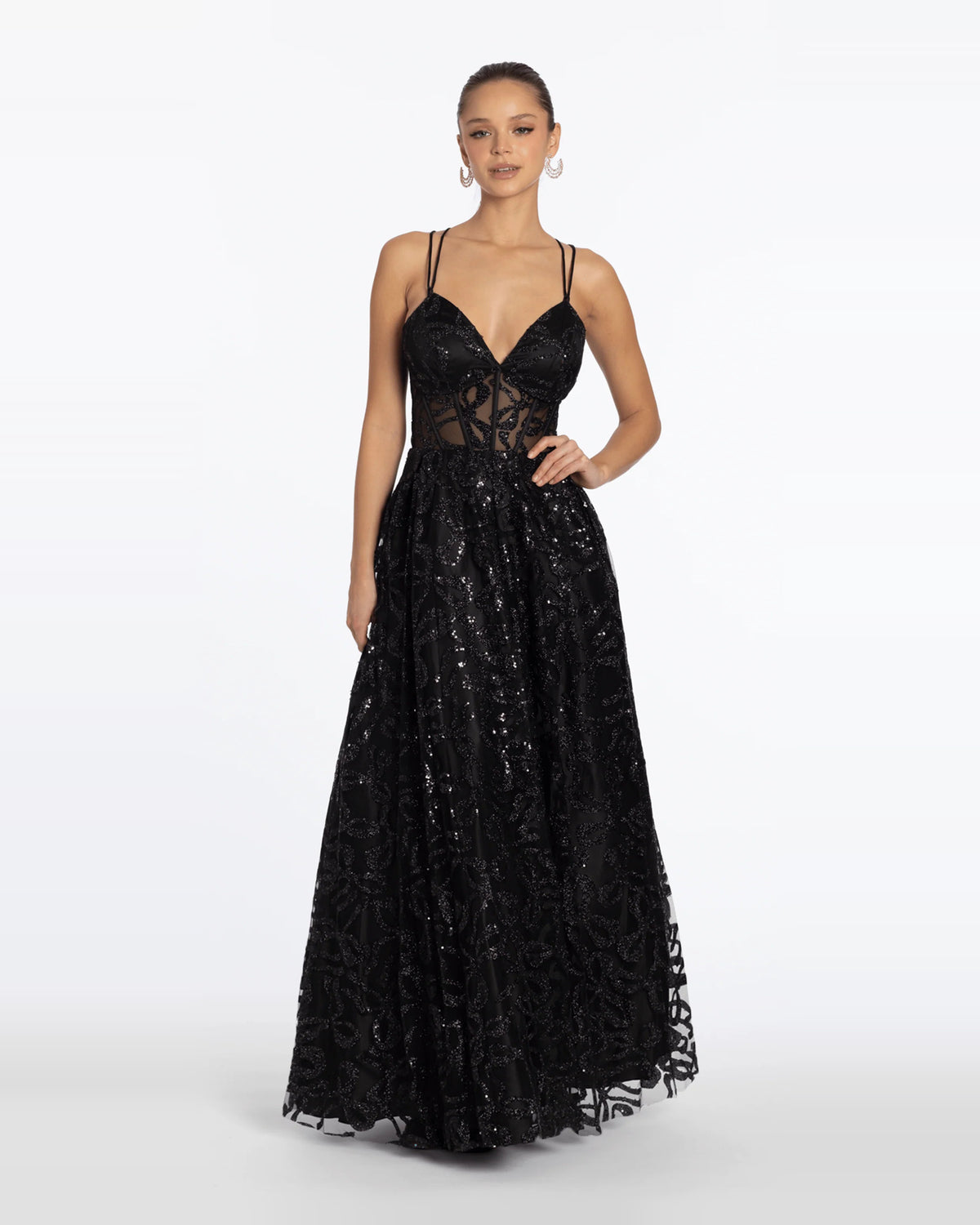 v neck ball-gown maxi prom dress - image 3