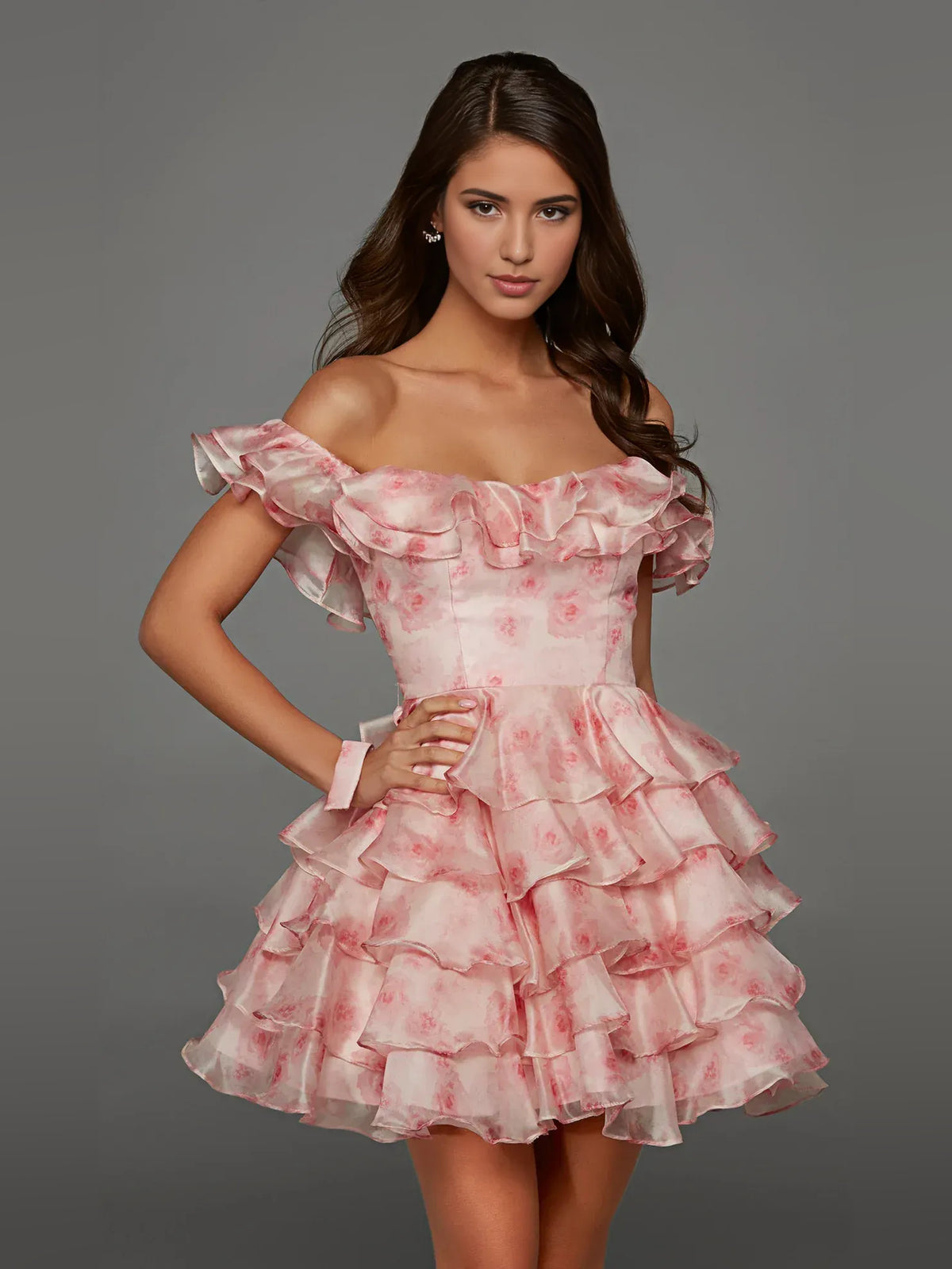 As Picture mini homecoming dress, alternate view showing the dress shape and hem
