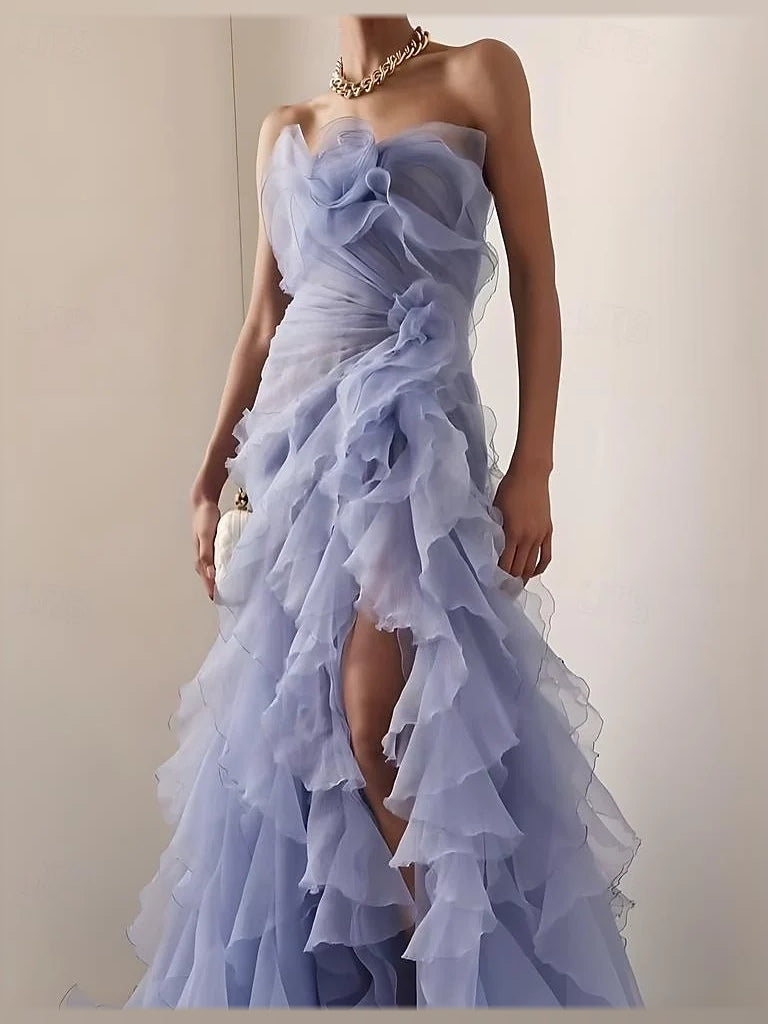 Light Purple floor-length prom dress, alternate view showing the dress shape and hem