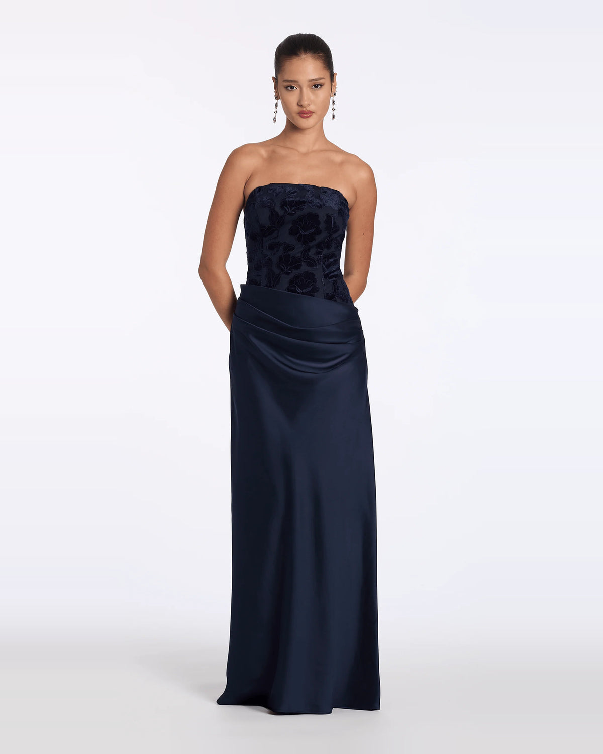 square neck column maxi prom dress - image 3