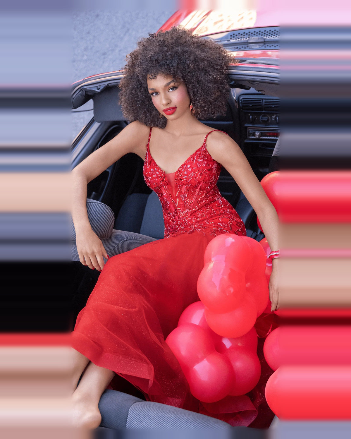 plunging neckline mermaid floor-length prom dress - image 3