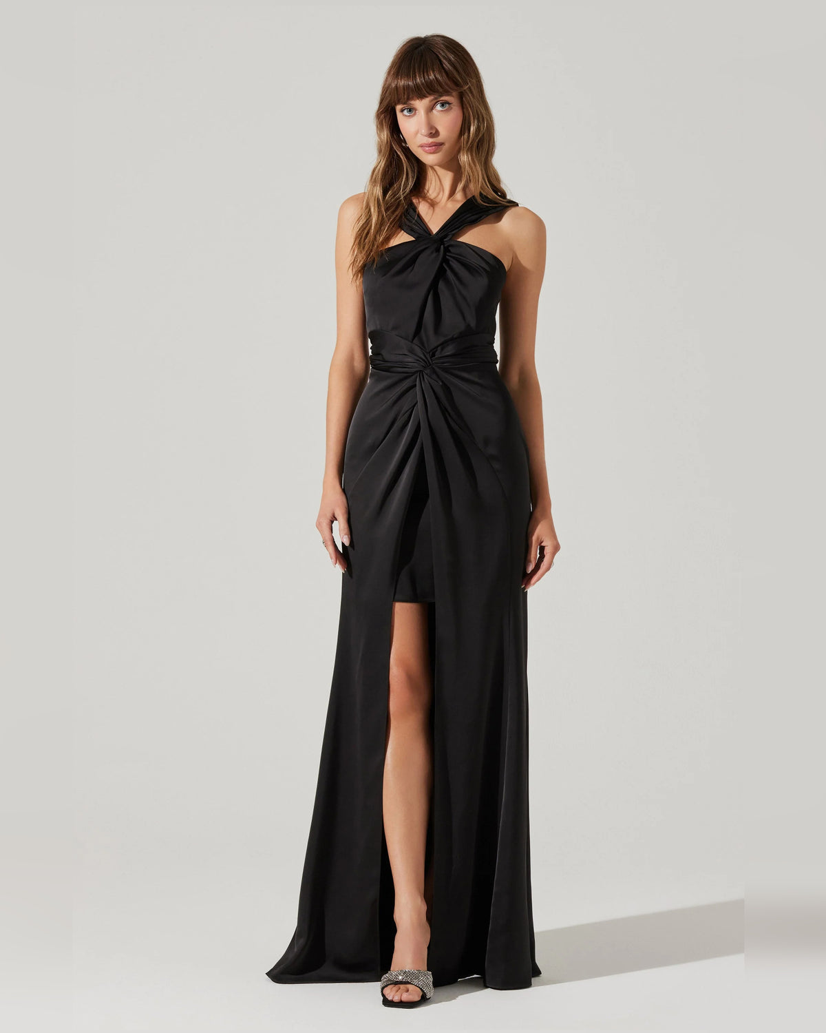 halter neck a-line maxi formal dress - image 3