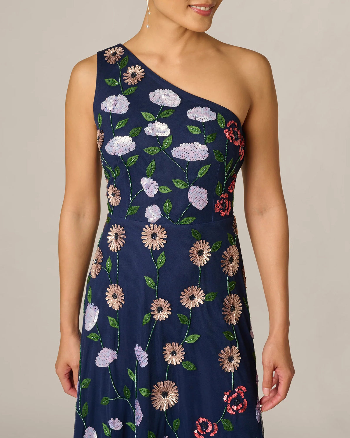 one-shoulder a-line maxi mother of the bride dress - image 3