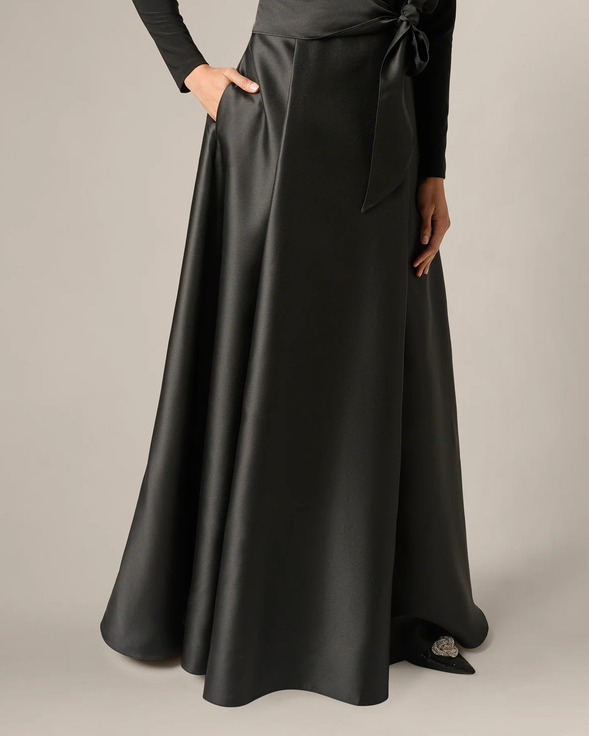 long-sleeve a-line maxi mother of the bride dress - image 3