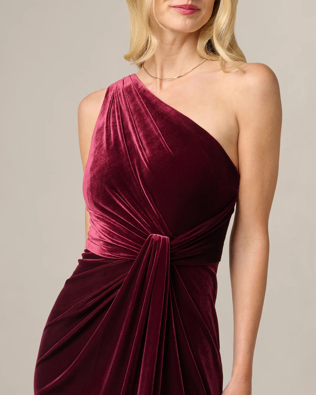 one-shoulder a-line maxi mother of the bride dress - image 3
