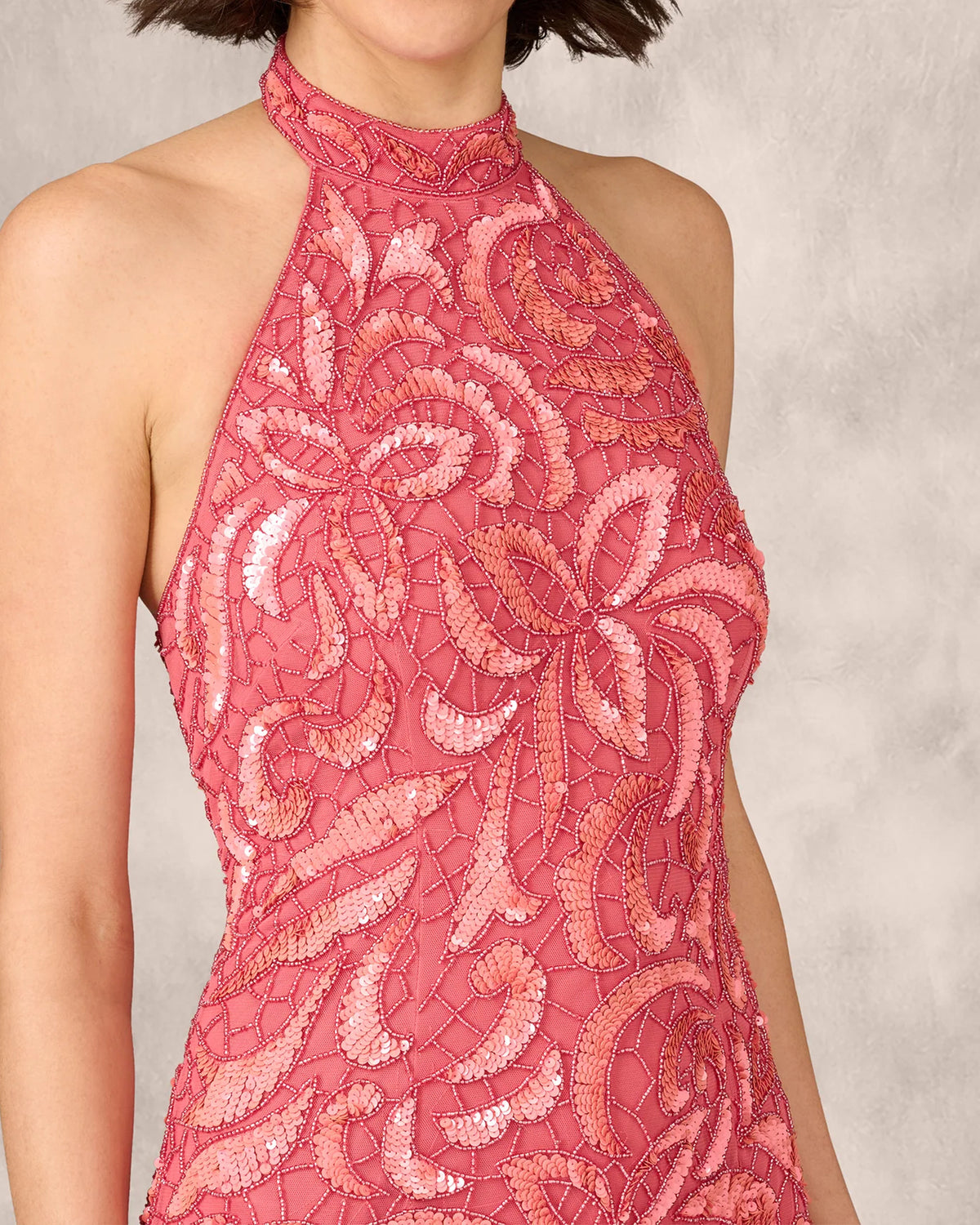 halter neck sheath midi mother of the bride dress - image 3