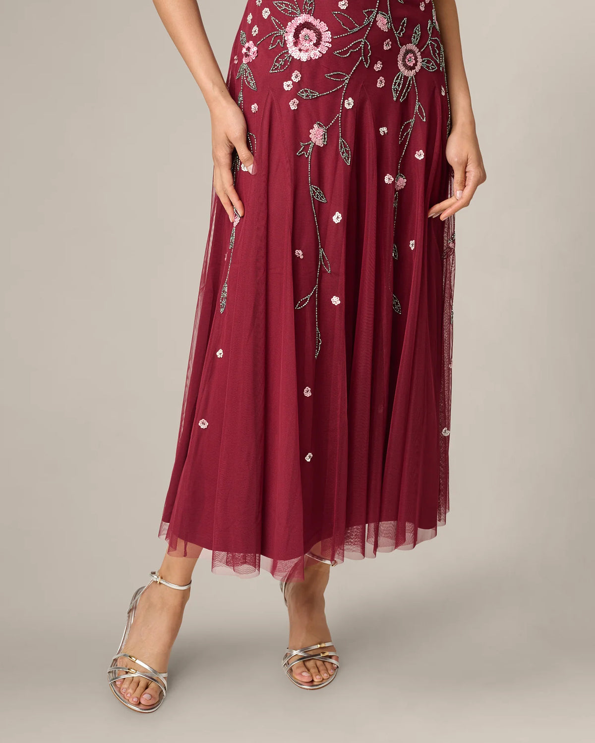 short-sleeve a-line maxi mother of the bride dress - image 3