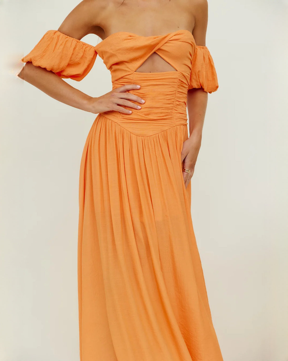 sleeveless chiffon a-line maxi bridesmaid dress - image 3