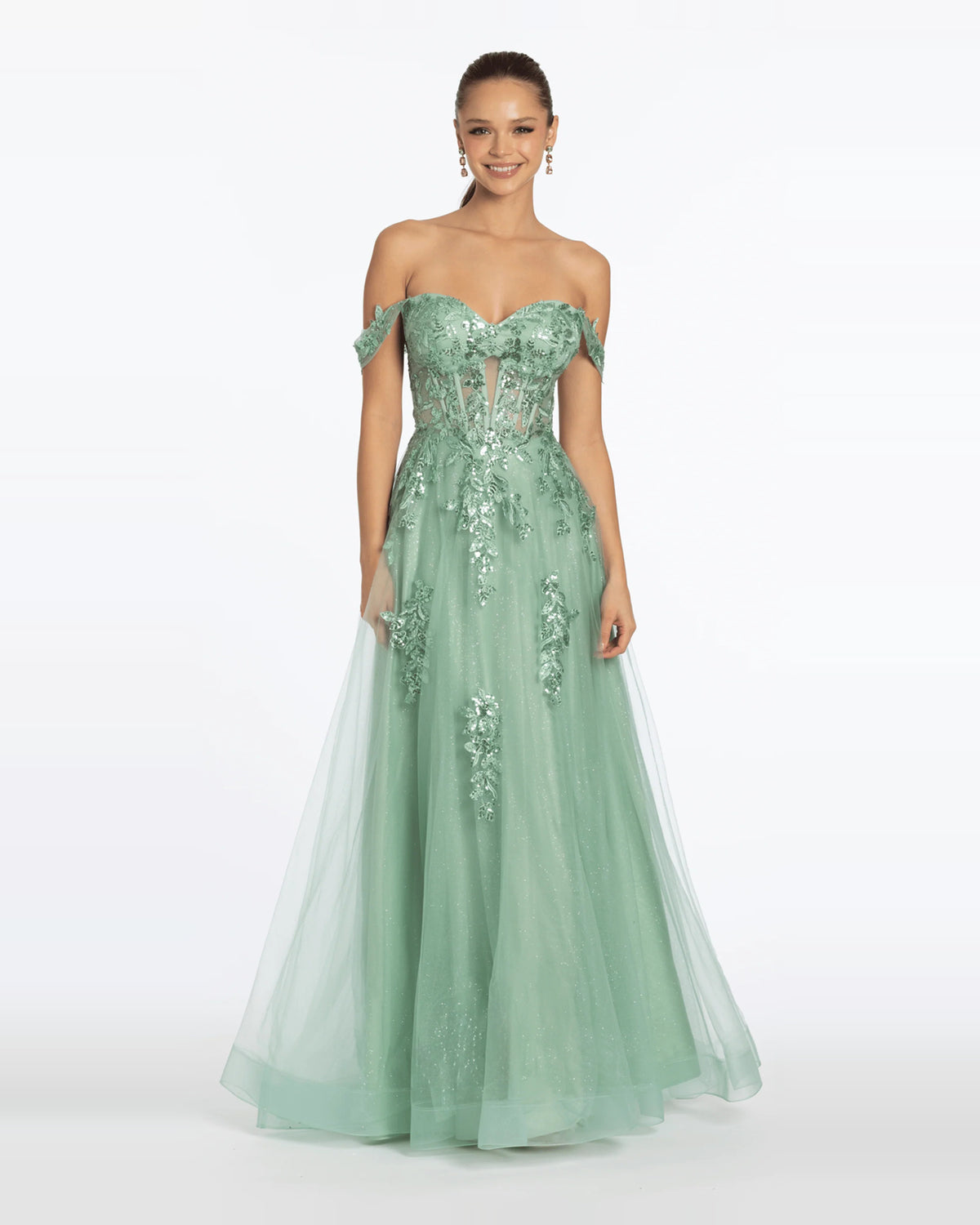 off shoulder ball-gown floor-length prom dress - image 3