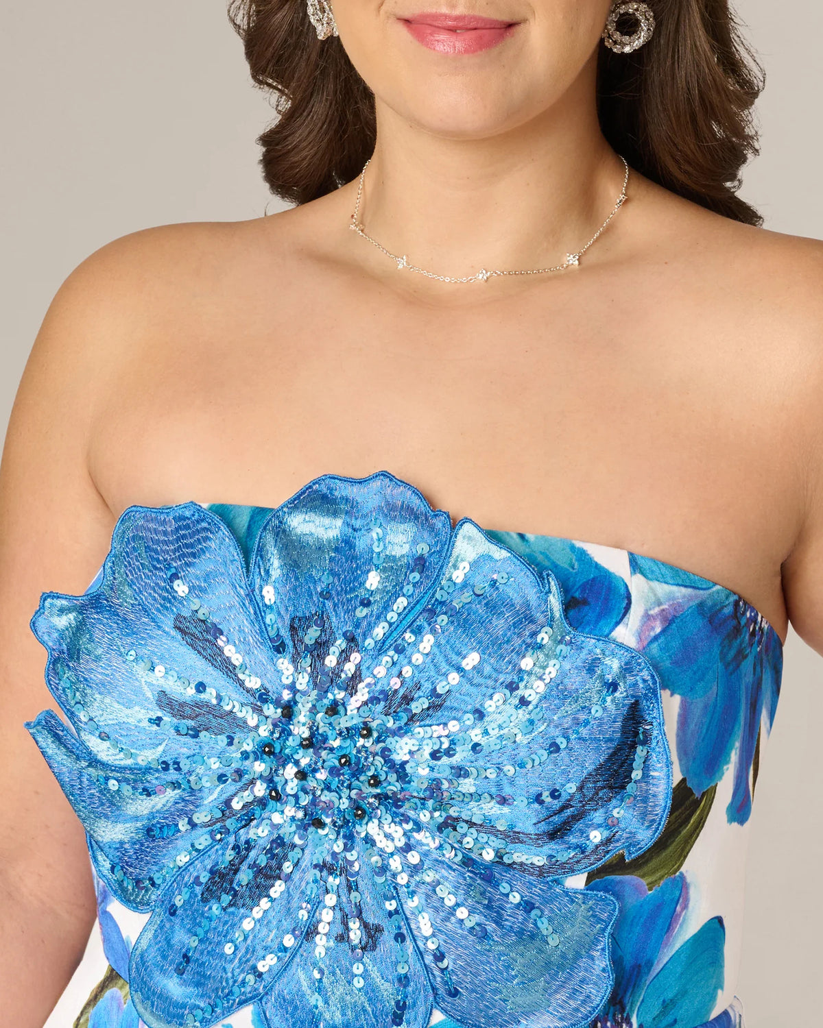 strapless a-line maxi mother of the bride dress - image 3