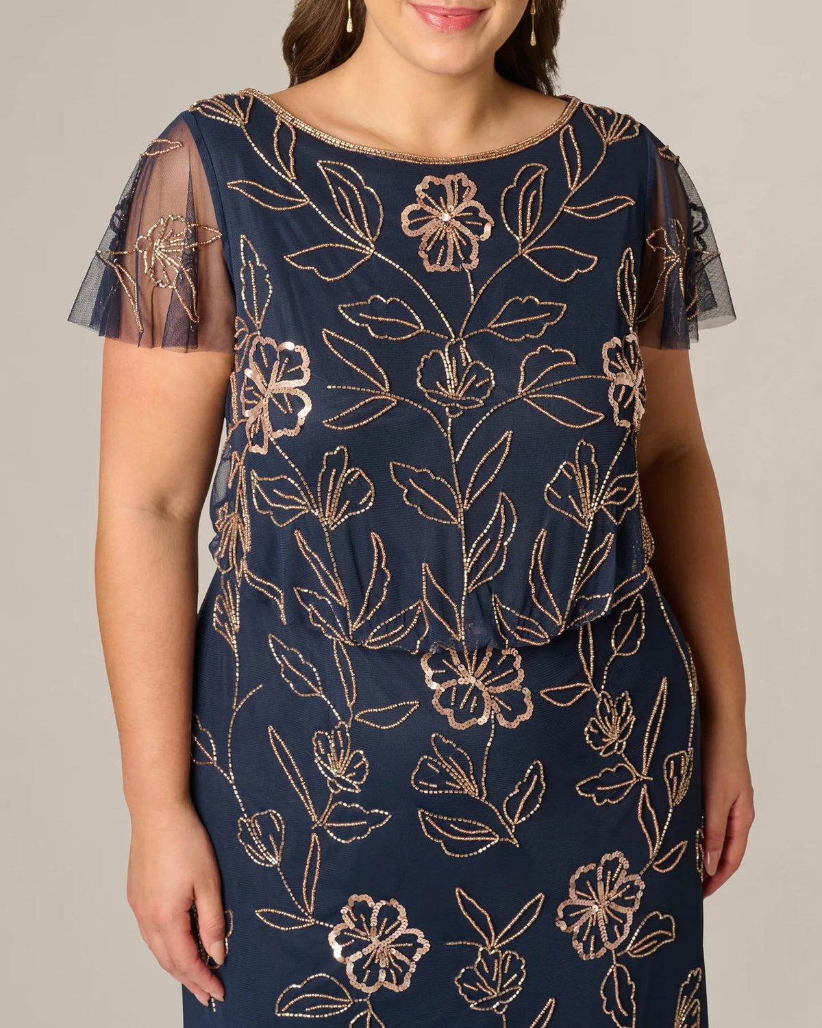 flutter-sleeve a-line maxi mother of the bride dress - image 3