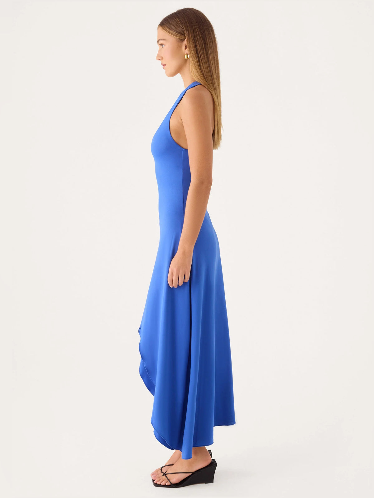 Cobalt midi formal dress, alternate view showing the bodice