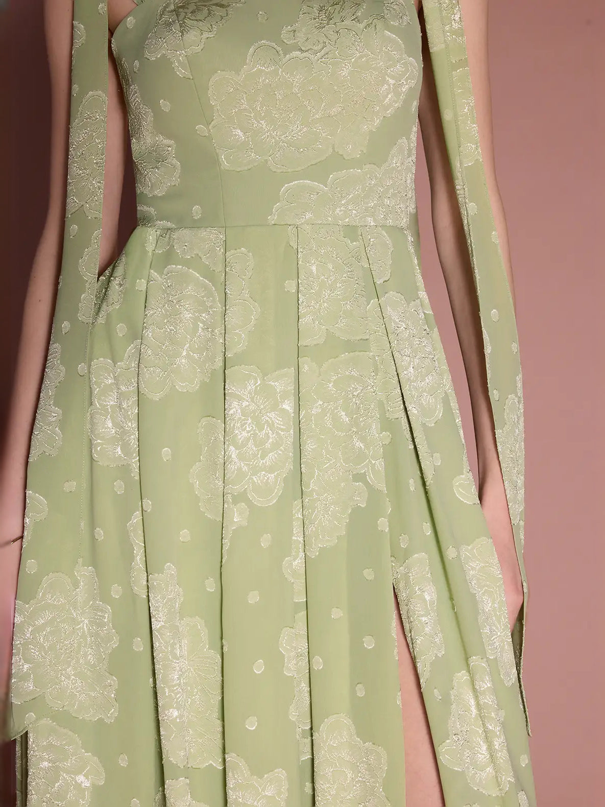 As Picture maxi prom dress, alternate view showing the dress shape and hem