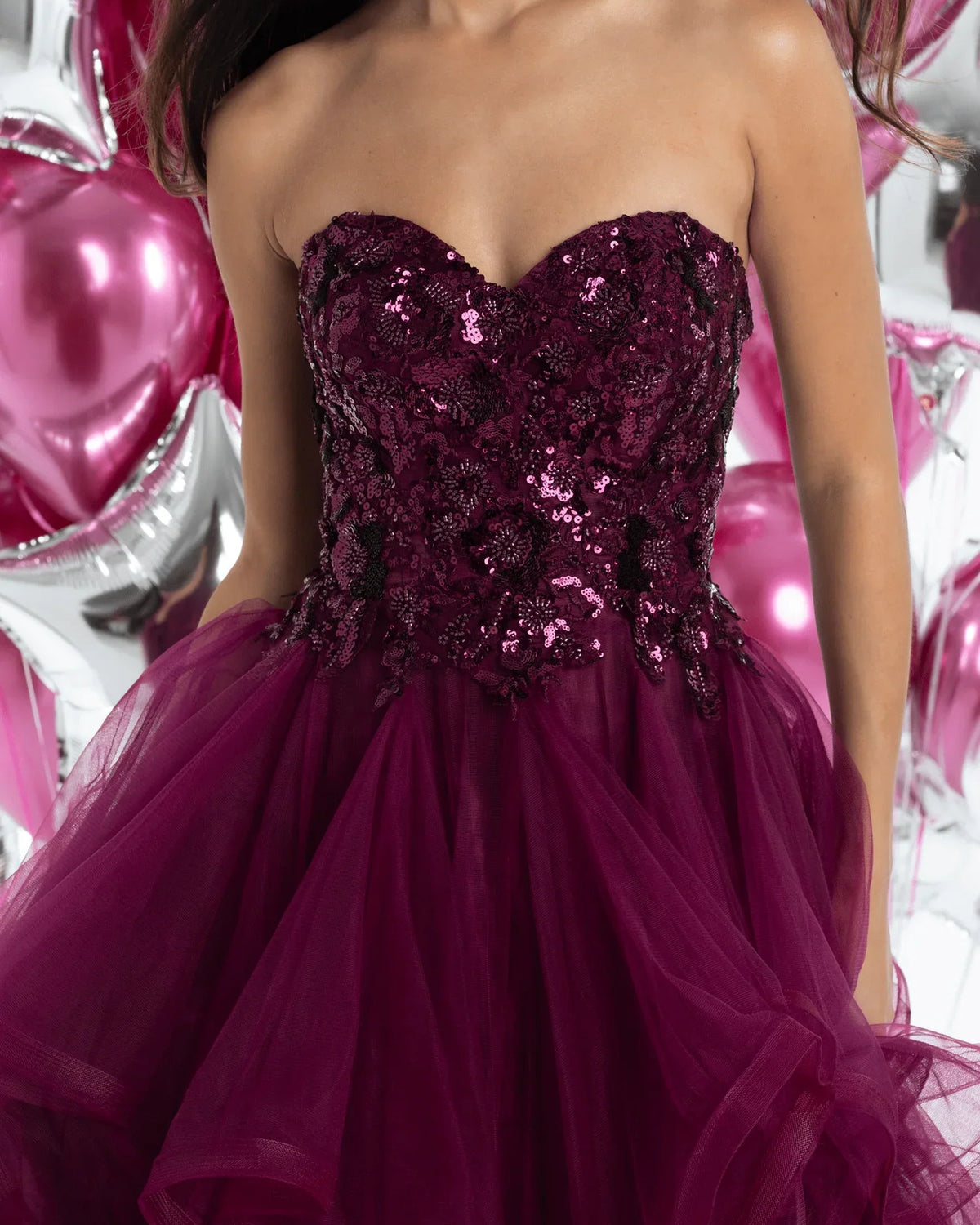 sweetheart ball-gown floor-length prom dress - image 3