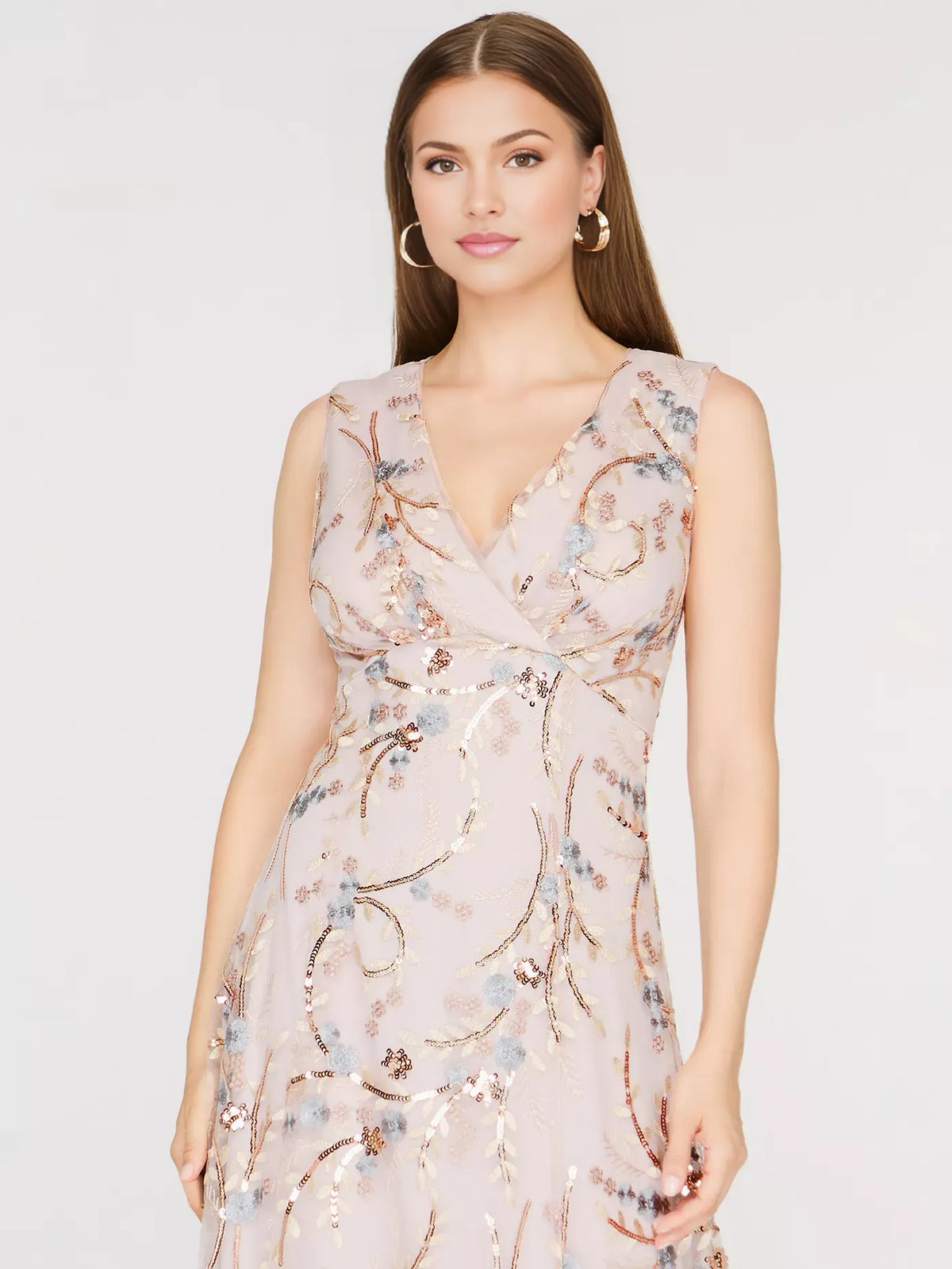 As Picture a-line floor-length formal dress with beading, alternate view