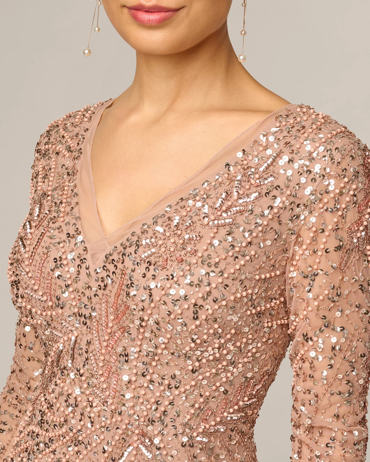long-sleeve a-line maxi mother of the bride dress - image 3