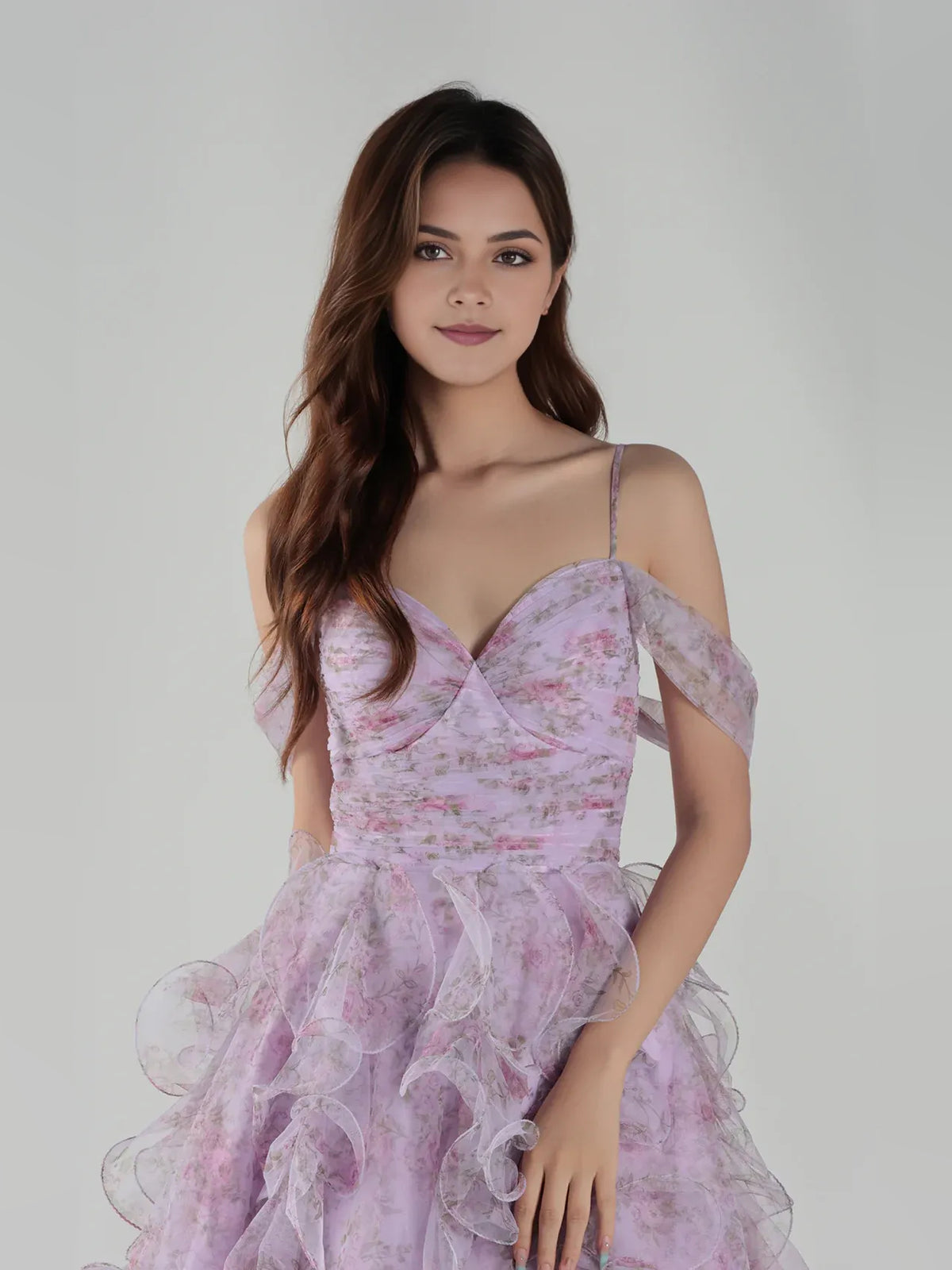 As Picture mini homecoming dress, alternate view showing the dress shape and hem