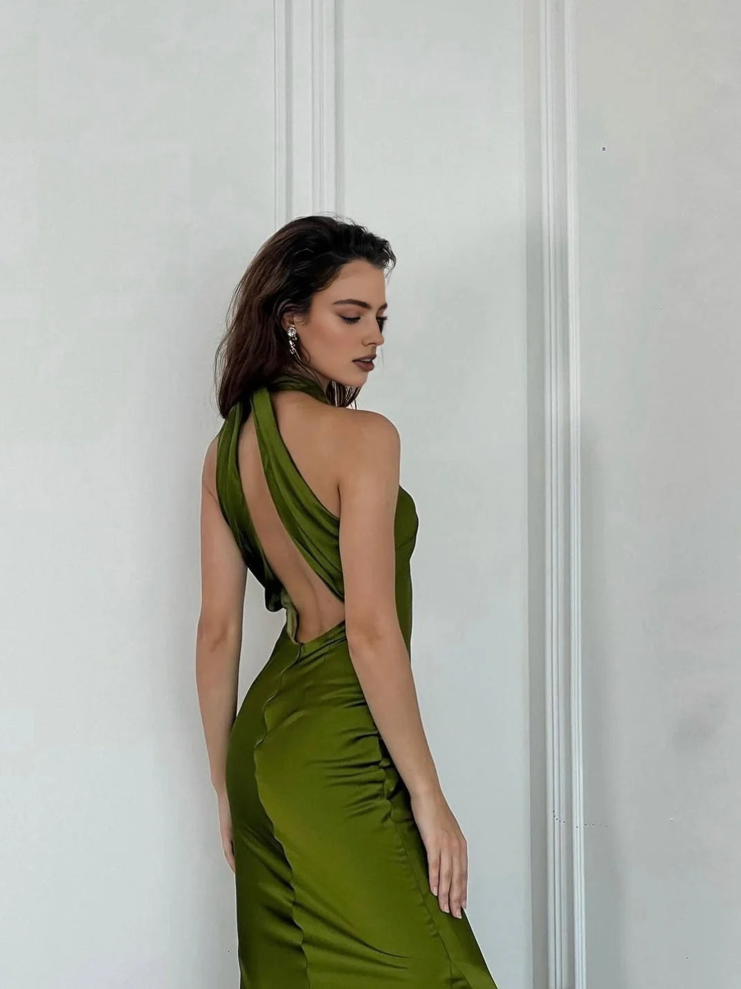 Clover floor-length prom dress, alternate view showing the dress shape and hem