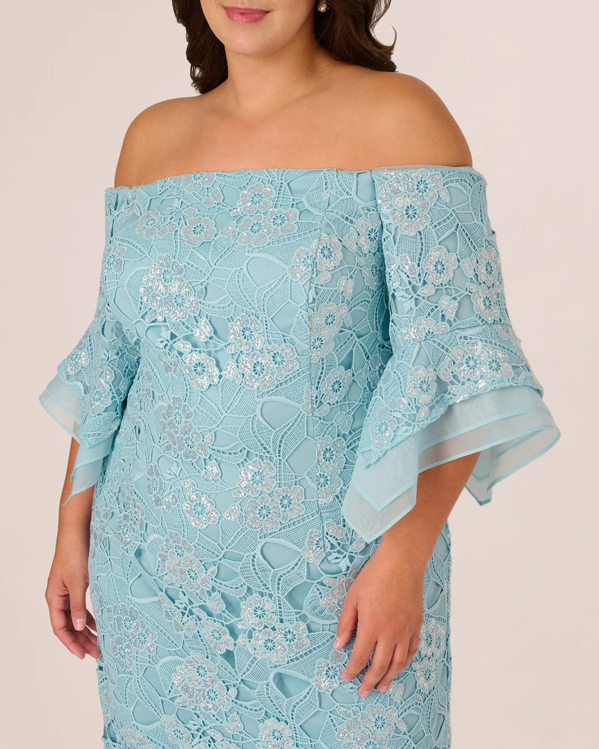 off-shoulder a-line maxi mother of the bride dress - image 3