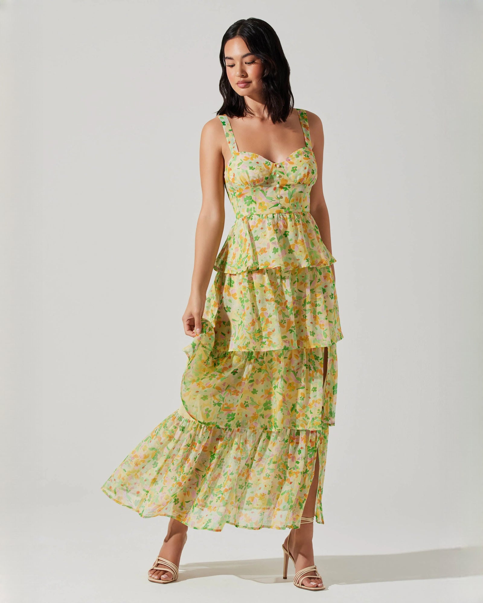 sleeveless chiffon a-line maxi bridesmaid dress - image 3