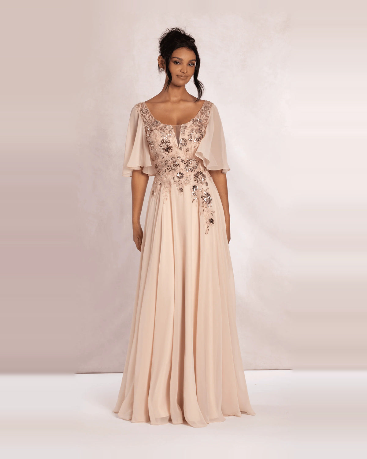 scoop neck a-line maxi prom dress - image 3
