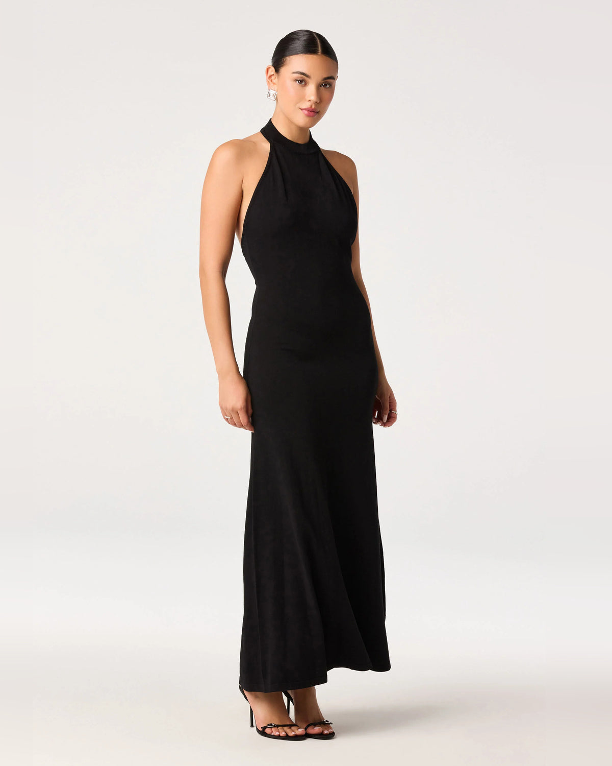 halter neck a-line maxi formal dress - image 3