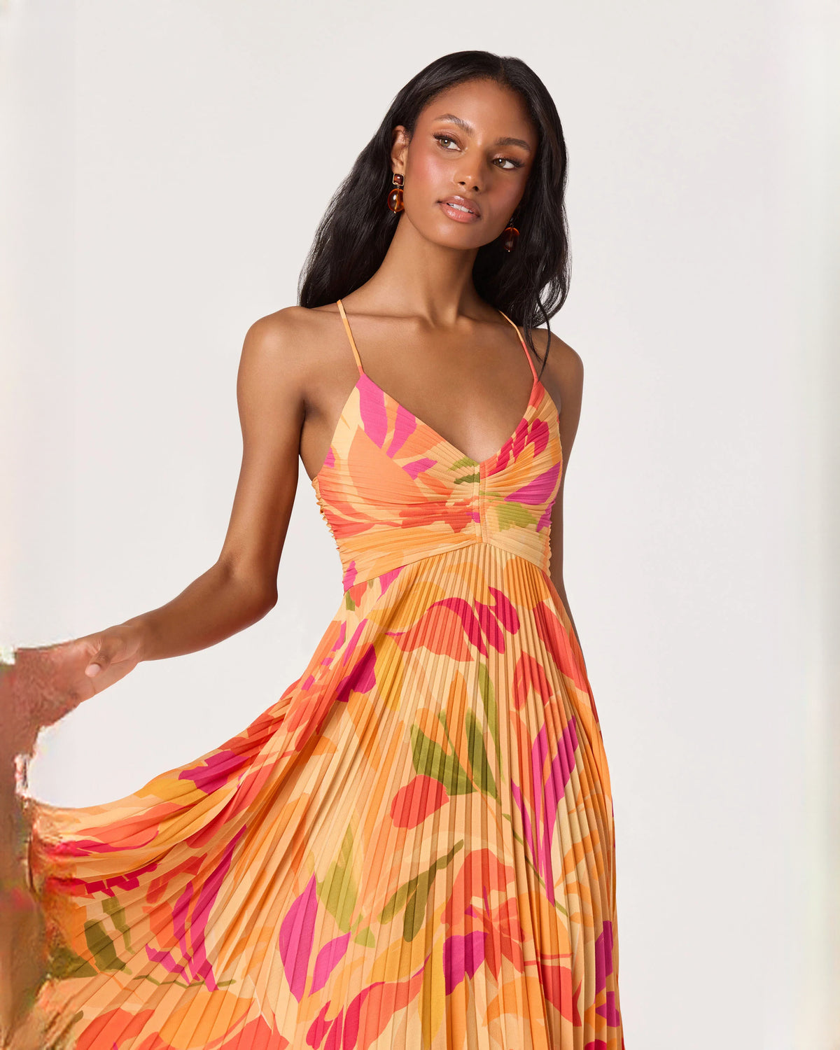 sleeveless chiffon a-line midi bridesmaid dress - image 4
