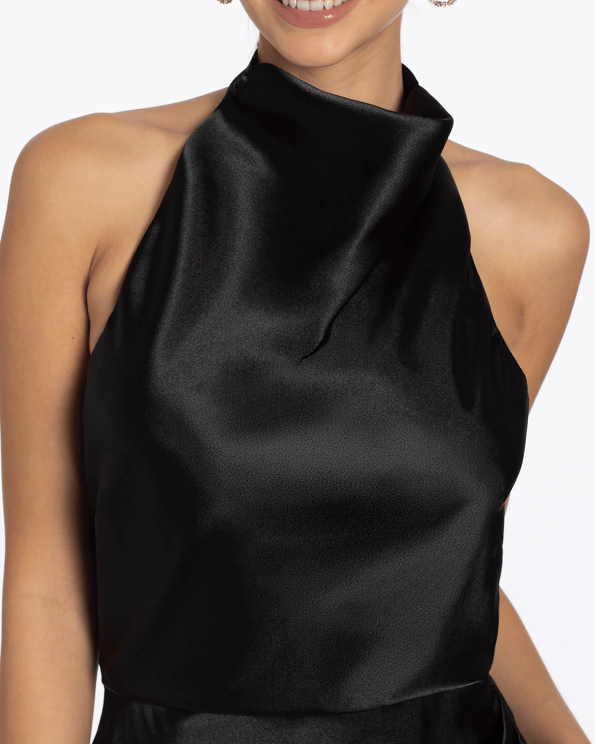 cowl neck column maxi prom dress - image 4