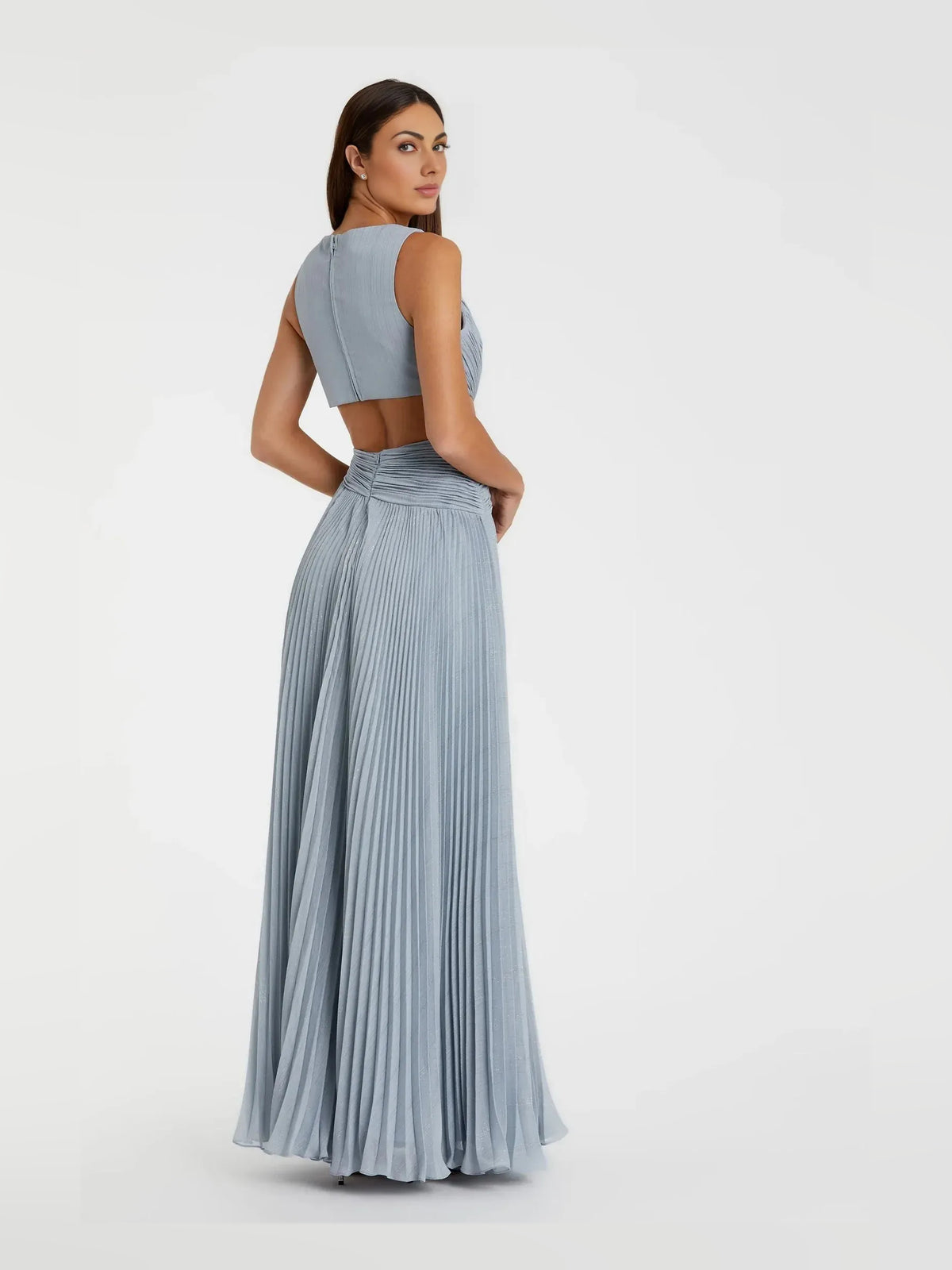 Mauve maxi prom dress, alternate view showing the overall dress design