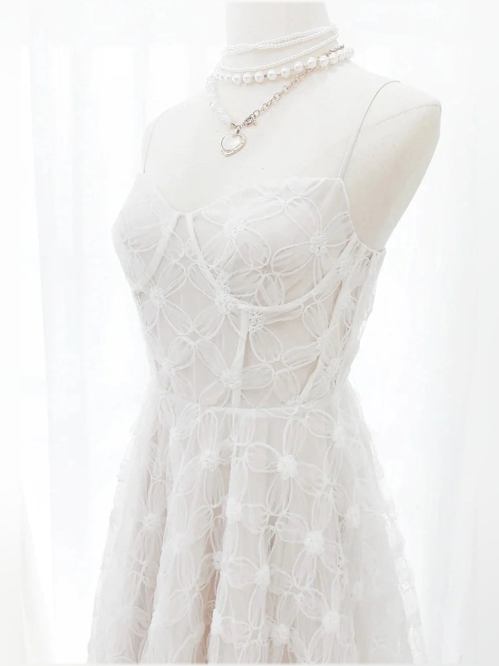 Ivory midi wedding dress, alternate view showing the overall dress design