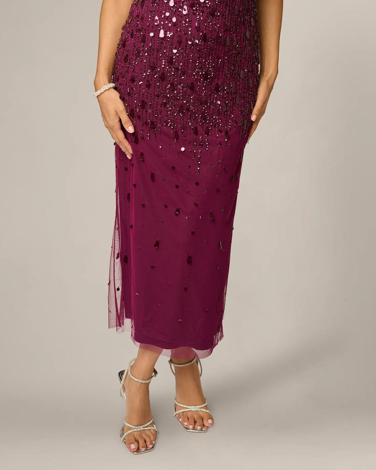 flutter-sleeve a-line midi mother of the bride dress - image 4