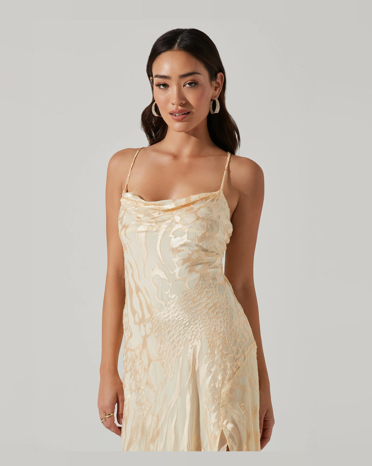spaghetti strap a-line midi formal dress - image 4