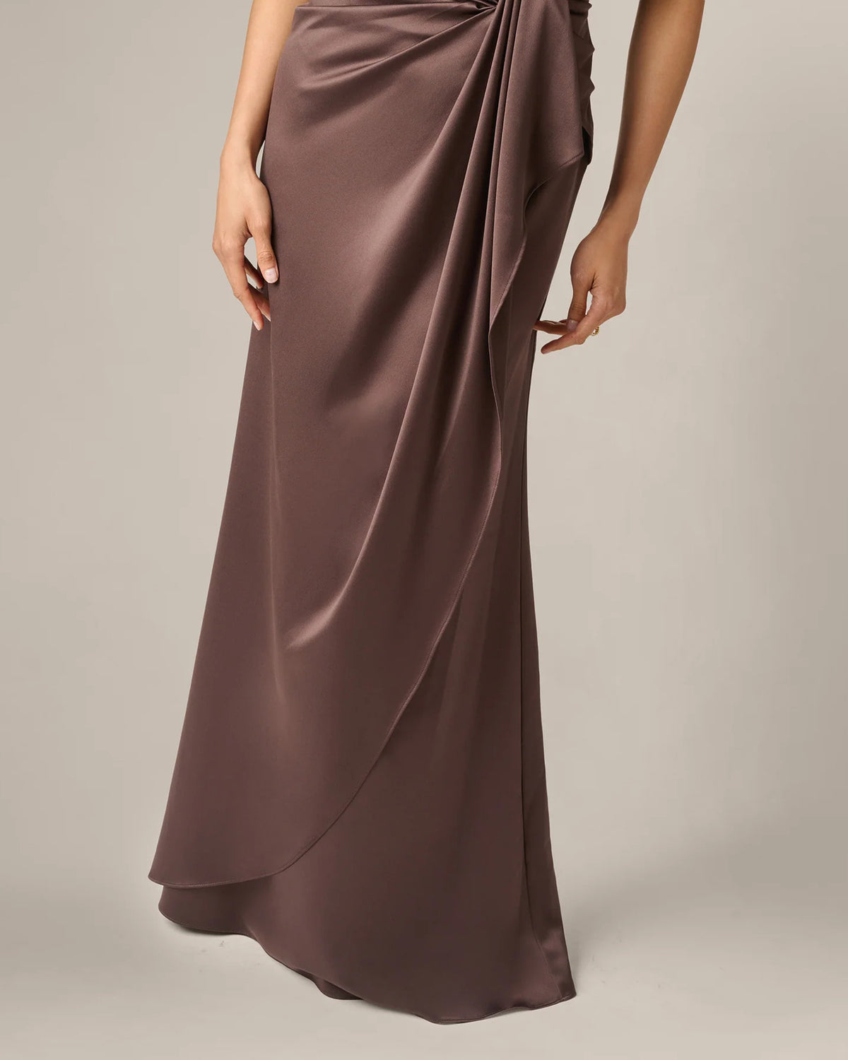 one-shoulder a-line maxi mother of the bride dress - image 4